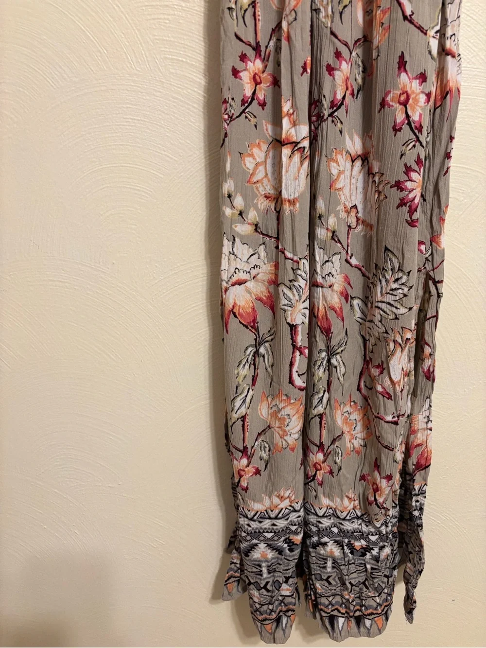 Angie Boho Floral Maxi Dress M Smocked Back Sleeveless Rayon Festival - Picture 5 of 8